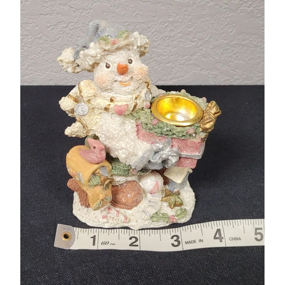Cornerstone Creations Christmas Snowman Candle Holder Figurine Christmas Decor